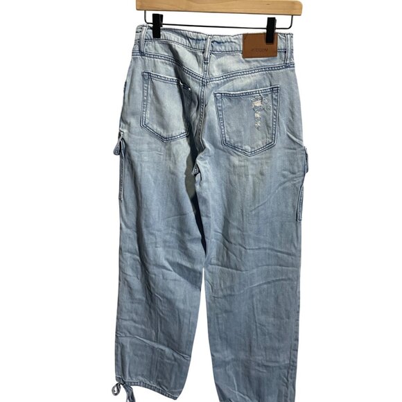 Hidden Los Angeles Utility Cargo Jeans Light Wash Size 24 Distressed - Picture 4 of 4